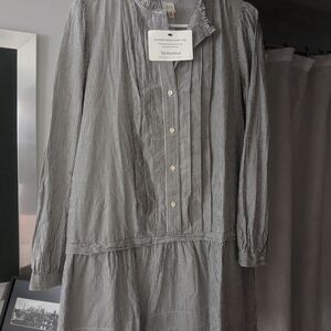 Rebecca Taylor Striped Drop Waist Dress